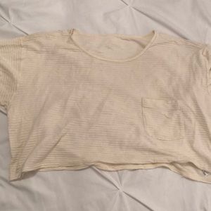 Cream American apparel cropped tee